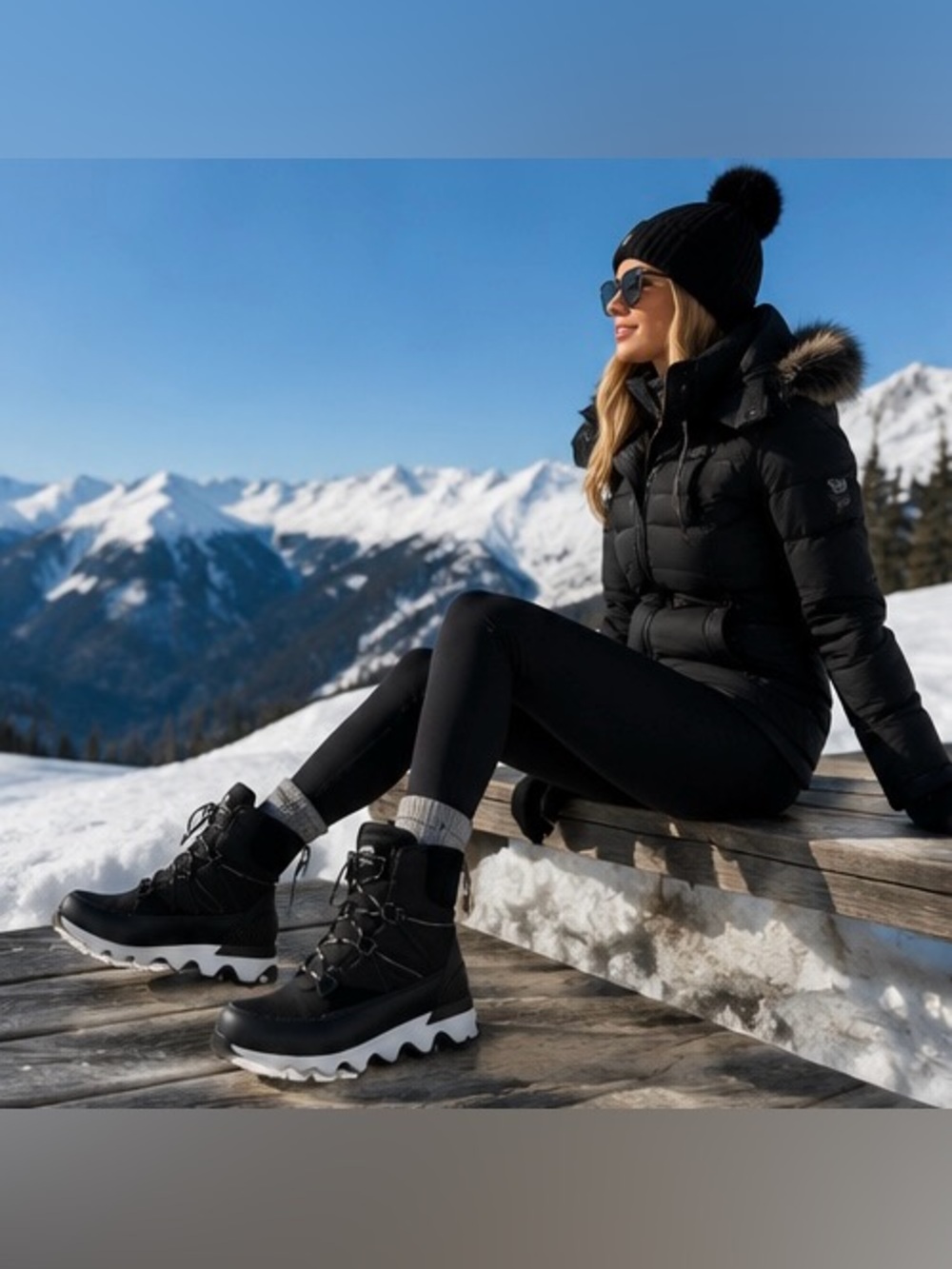 Sorel Kinetic Breakthru Conquest Black /Sea Salt Women's Boots